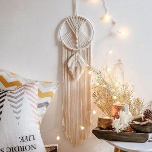Leaf Macrame Wall Hanging Bohemian Chic Mandala Tassel Tapestry Wall Decor